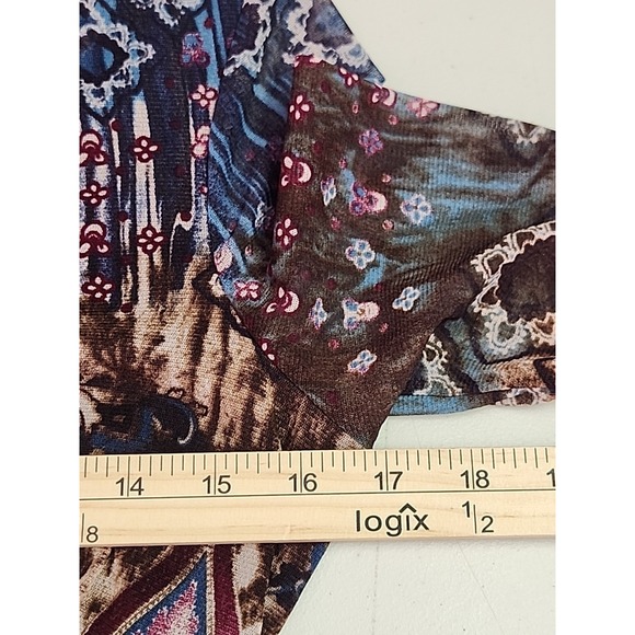 Vintage Inc International Concepts Moroccan Tile Design Top Women L Boho Y2K 90s - Picture 4 of 8